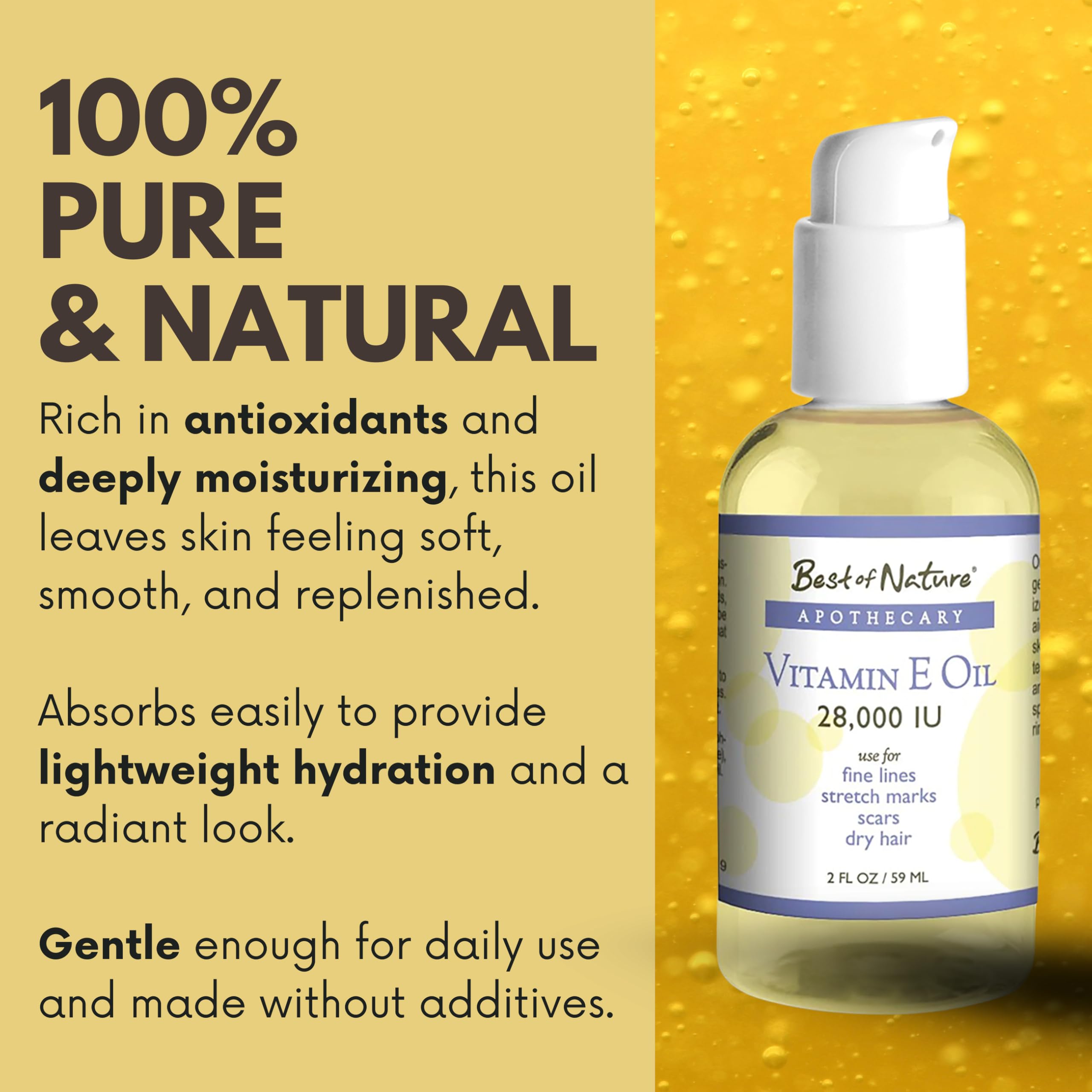 Best of Nature Vitamin E Oil 28,000 IU – Unscented Coconut Moisturizer