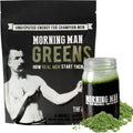 Morning Man Greens Probiotic Superfood Mix – 95mg Caffeine, 75+ Vitamins, Gluten Free, Vegan, 30 Servings