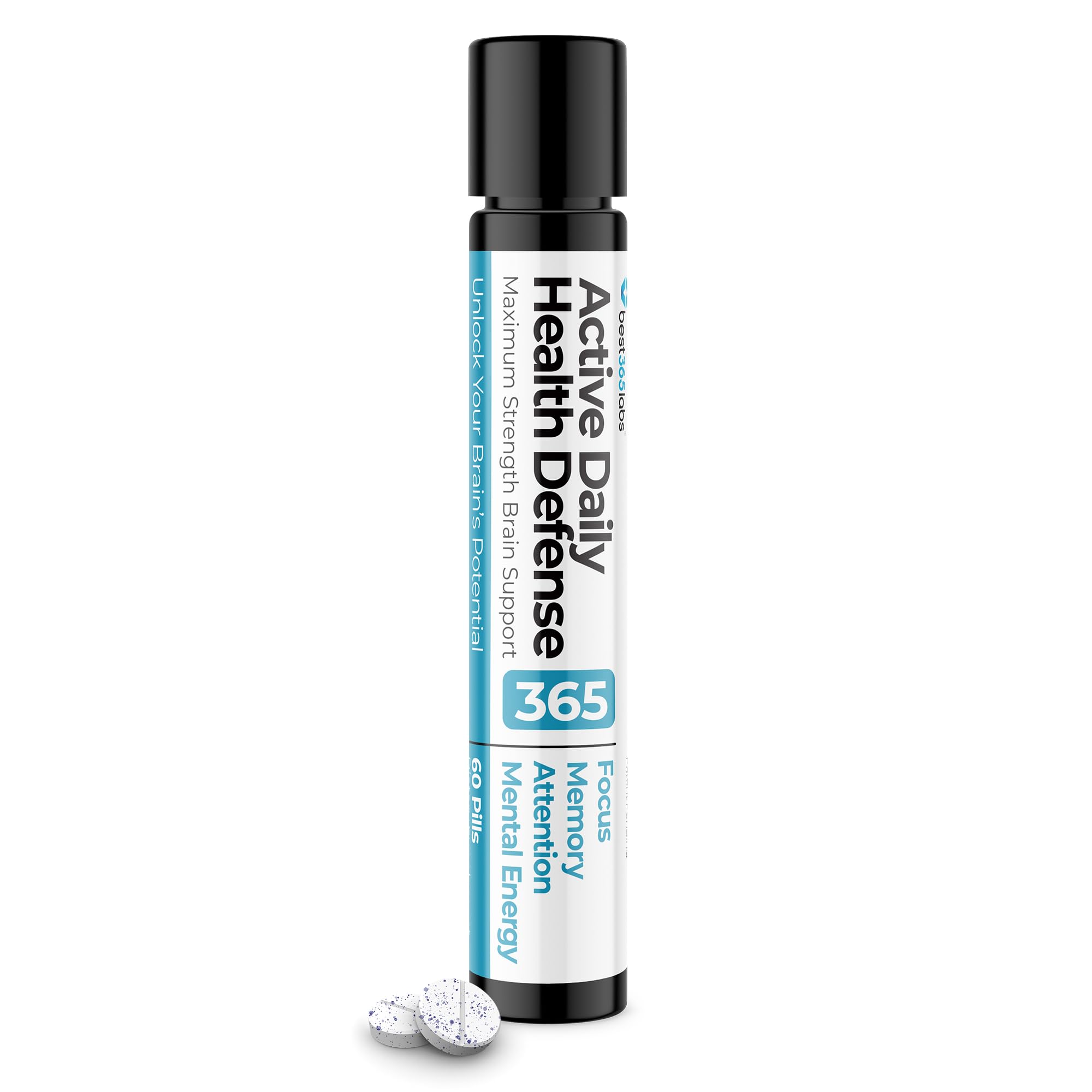 Best365 Labs Maximum Strength Brain Support | Methylene Blue, Caffeine & L-Theanine - 60 Tablets