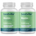 BESTVITE Biotin 5000mcg – 240 Veggie Capsules | Hair, Skin & Nails | Vegan