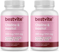 BESTVITE Choline Inositol 500mg – 120 Vegetarian Capsules – Vegan, Gluten Free, Non-GMO (Pack of 2)