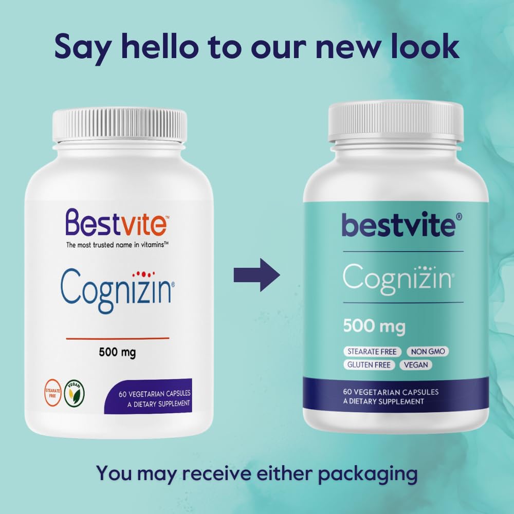 BESTVITE Cognizin Citicoline 500mg – Premium Nootropic for Memory & Focus (60 Veg Capsules)