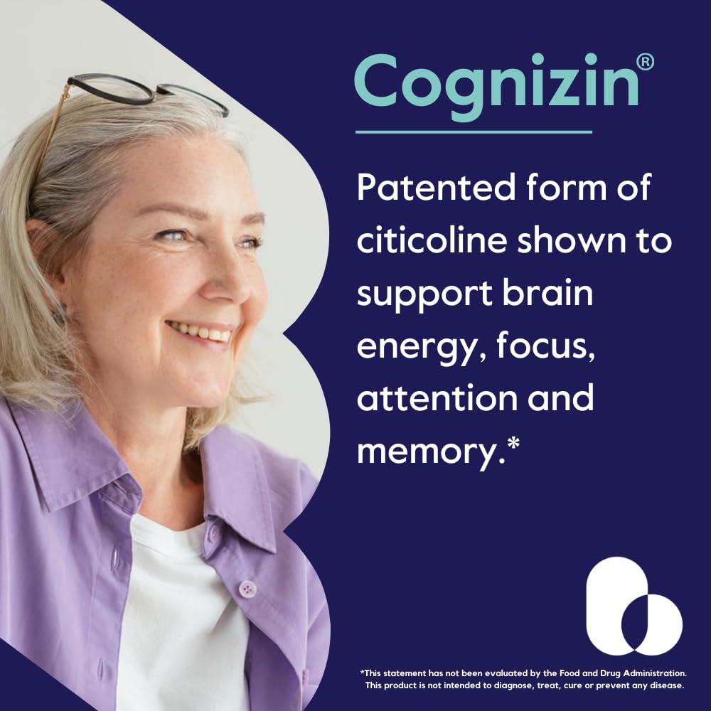 BESTVITE Cognizin Citicoline 500mg – 180 Vegetarian Capsules | Vegan, Gluten Free Brain Nootropic