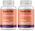 BESTVITE DL-Phenylalanine 500mg - 120 Vegetarian Capsules - Vegan, Gluten Free