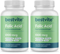 BESTVITE Folic Acid 1000mcg – 240 Vegetarian Capsules (Pack of 2) – No Dicalcium Phosphate, No Stearates, No Silicon Dioxide – Gluten Free, Non-GMO, Vegan