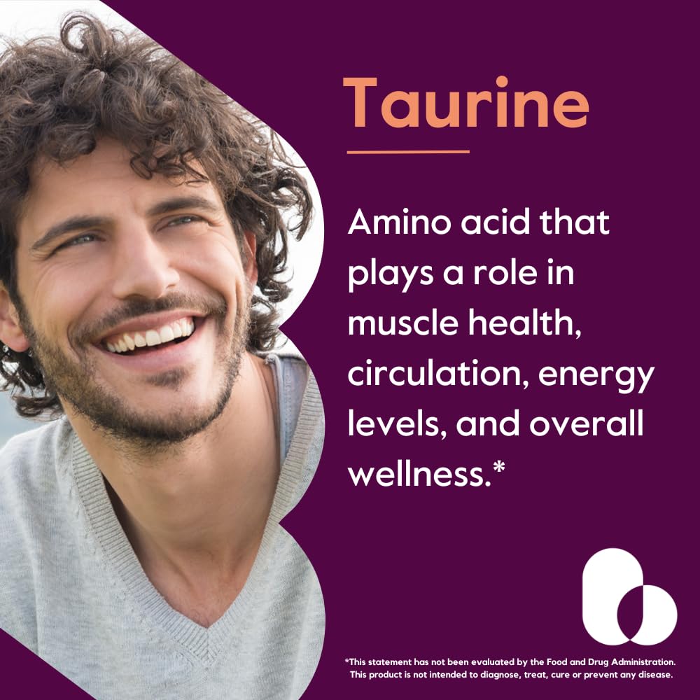 BESTVITE Taurine 1000mg - 120 Vegetarian Capsules - Vegan, Non-GMO, Gluten Free