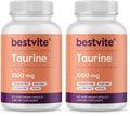 BESTVITE Taurine 1000mg (120 Vegetarian Capsules) - No Stearates - No Fillers - No Flow Agents - Vegan - Non GMO - Gluten Free (Pack of 2)