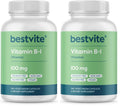 BESTVITE Vitamin B-1 100mg (240 Vegetarian Capsules) – Vegan, Non-GMO, Gluten Free – Pack of 2