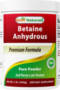 Best Naturals Betaine Anhydrous TMG Pure Powder – 1 lb | Non-GMO & Gluten Free