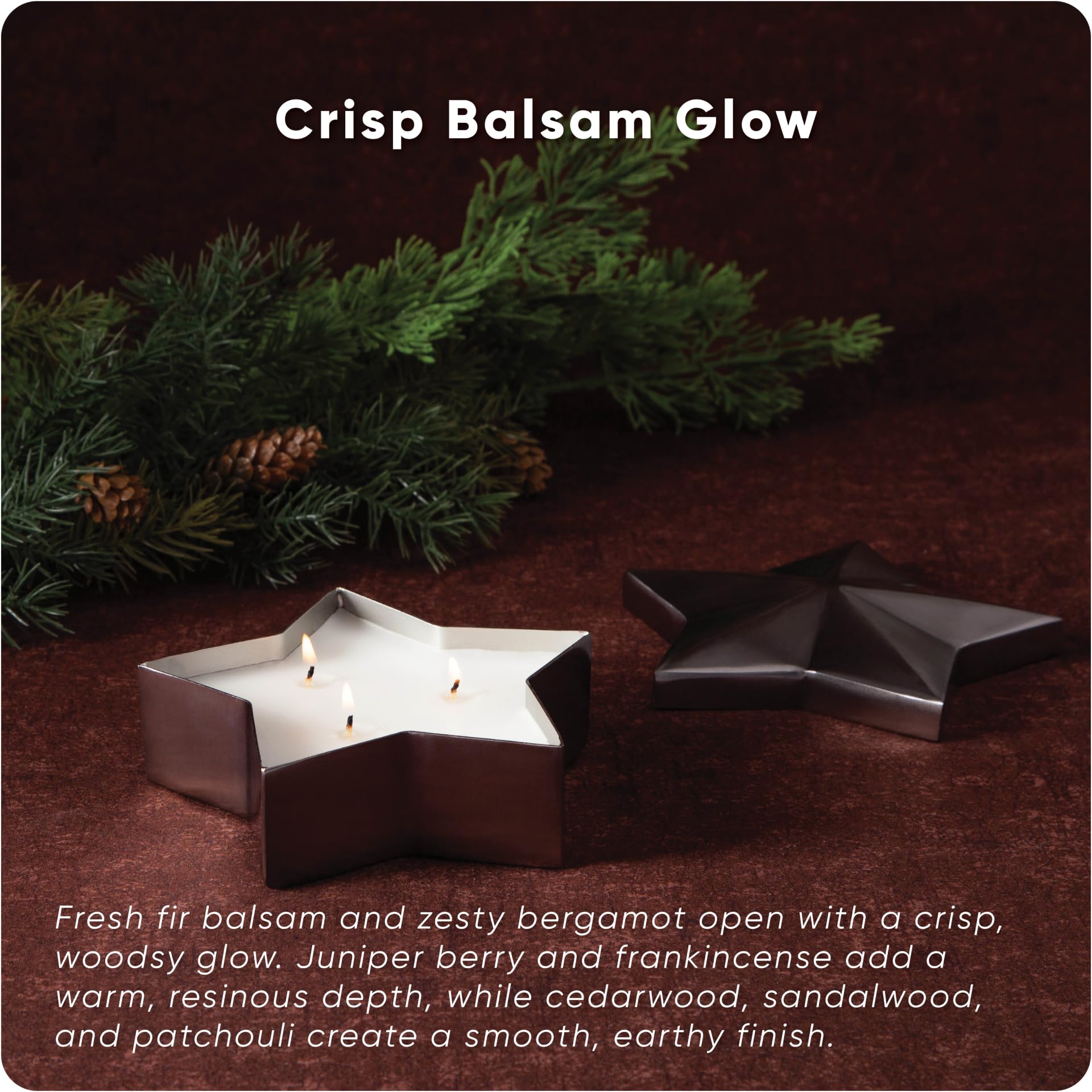 Bethlehem Lights Set of 2 Silver Star-Shaped Candles – Smokeless, Dripless Holiday Decor