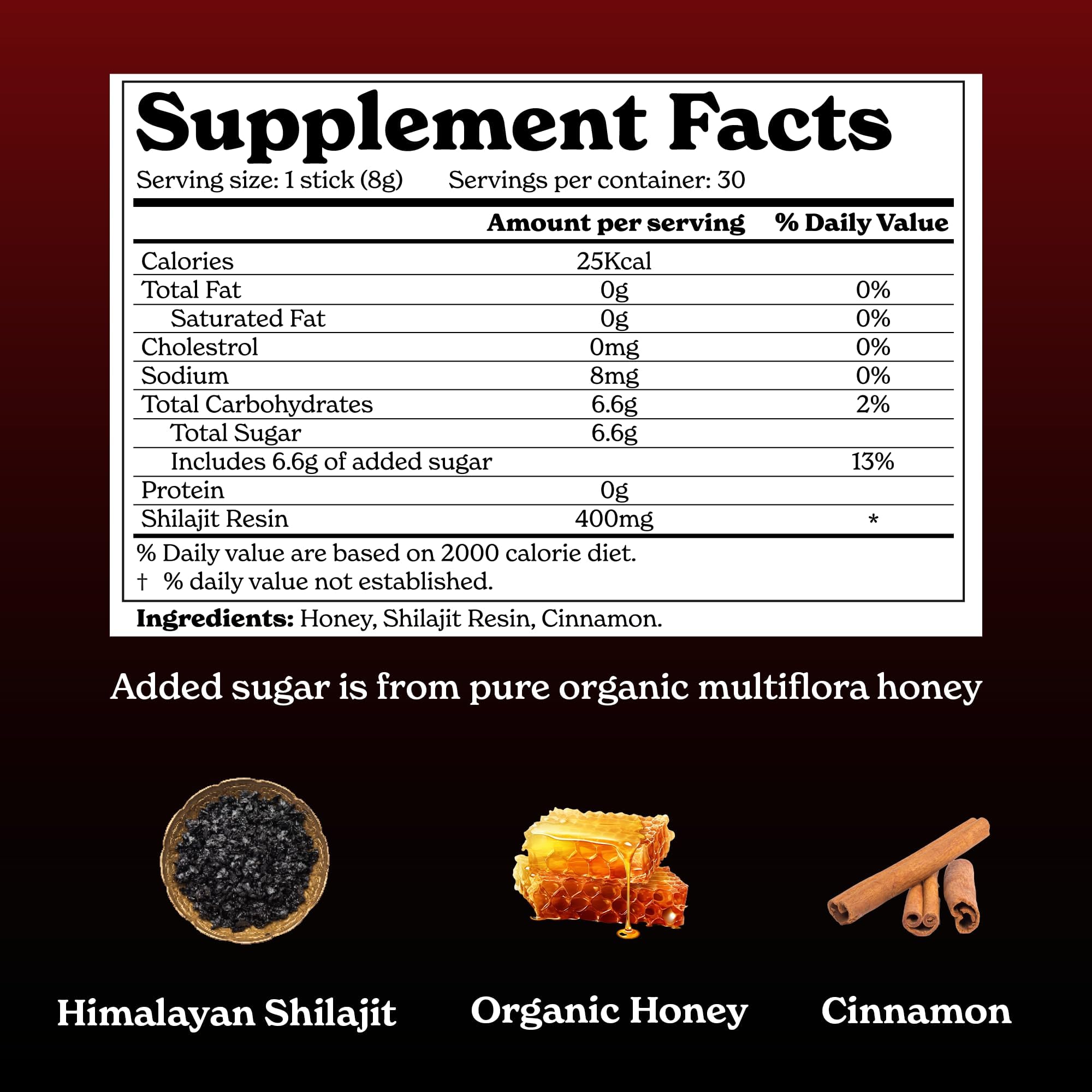 Better Alt Himalayan Shilajit Cinnamon Honey Sticks – 30 Sticks for Energy & Immunity