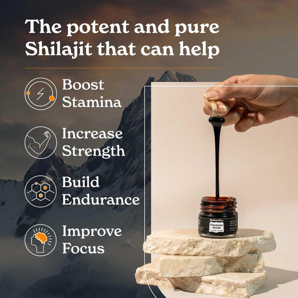Better Alt Himalayan Shilajit Resin – High Potency Gold Grade, 400 mg, 150 Servings, Lab-Tested, Energy & Immune Support