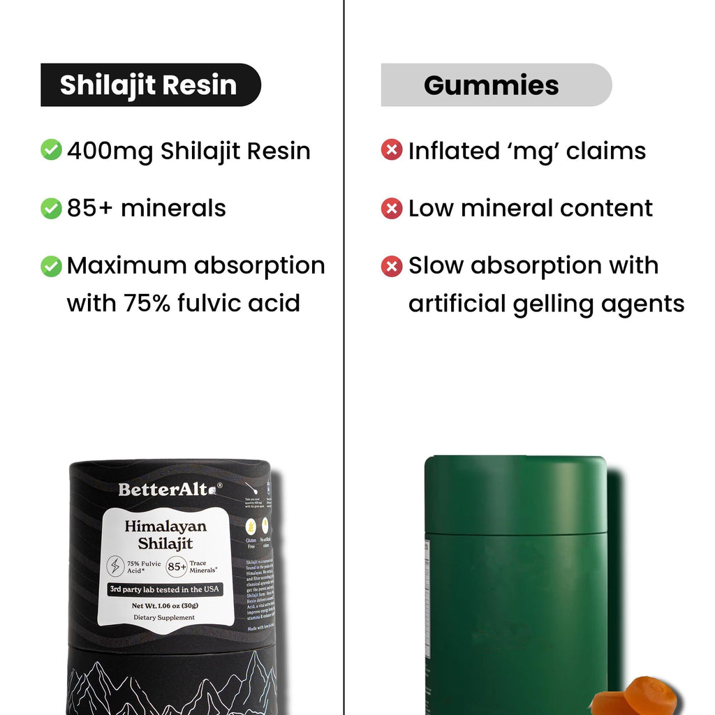 Better Alt Pure Himalayan Shilajit Resin – 2-Pack, 150 Servings, 400 mg | Energy & Immune Support