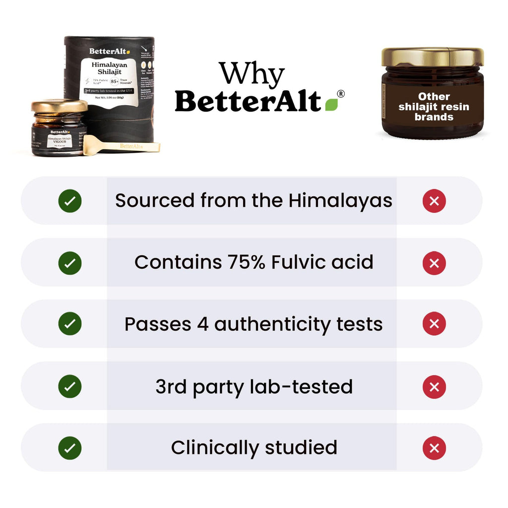 Better Alt Pure Himalayan Shilajit Resin – 2-Pack, 150 Servings, 400 mg | Energy & Immune Support