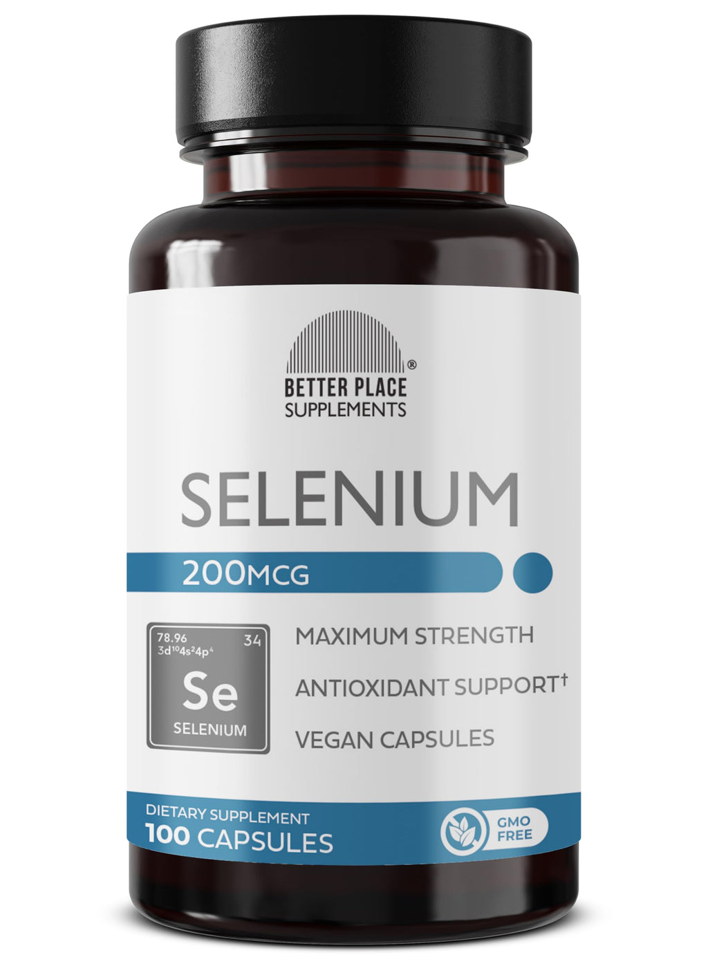 Better Place Selenium 200mcg | 100 Vegetarian Capsules | Immune Support & Thyroid Health
