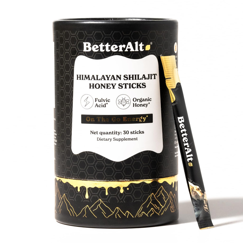 BetterAlt Shilajit Sticks with Organic Honey & Saffron | 30 Sticks for Energy & Immunity