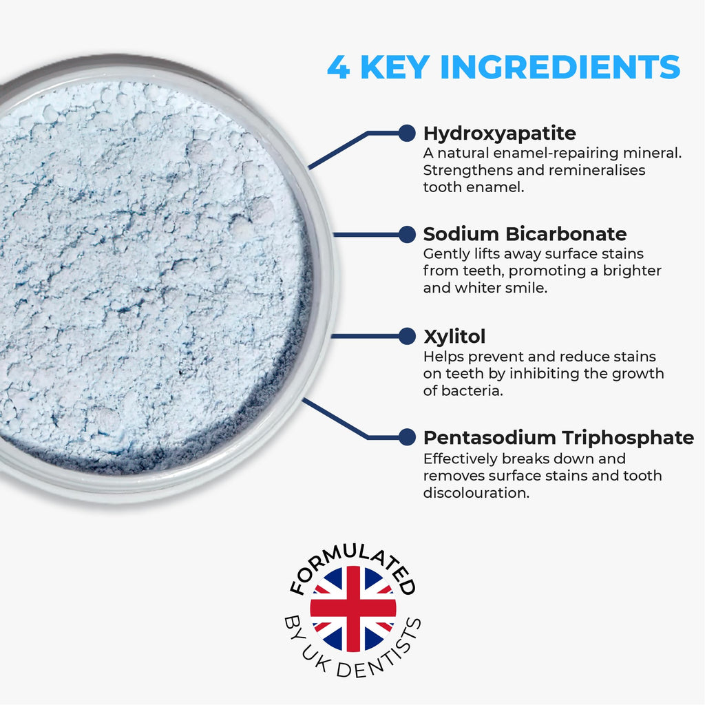 BetterWhite Teeth Whitening Powder – Hydroxyapatite, Remineralizing, Fluoride-Free (30g)