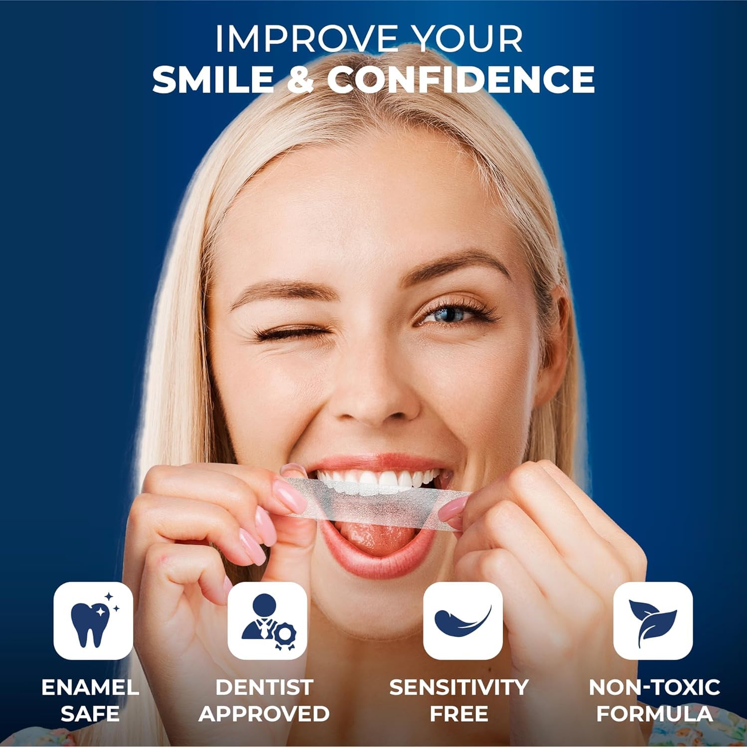 BetterWhite Teeth Whitening Strips – 28 Strips (14 Treatments) – Enamel Safe