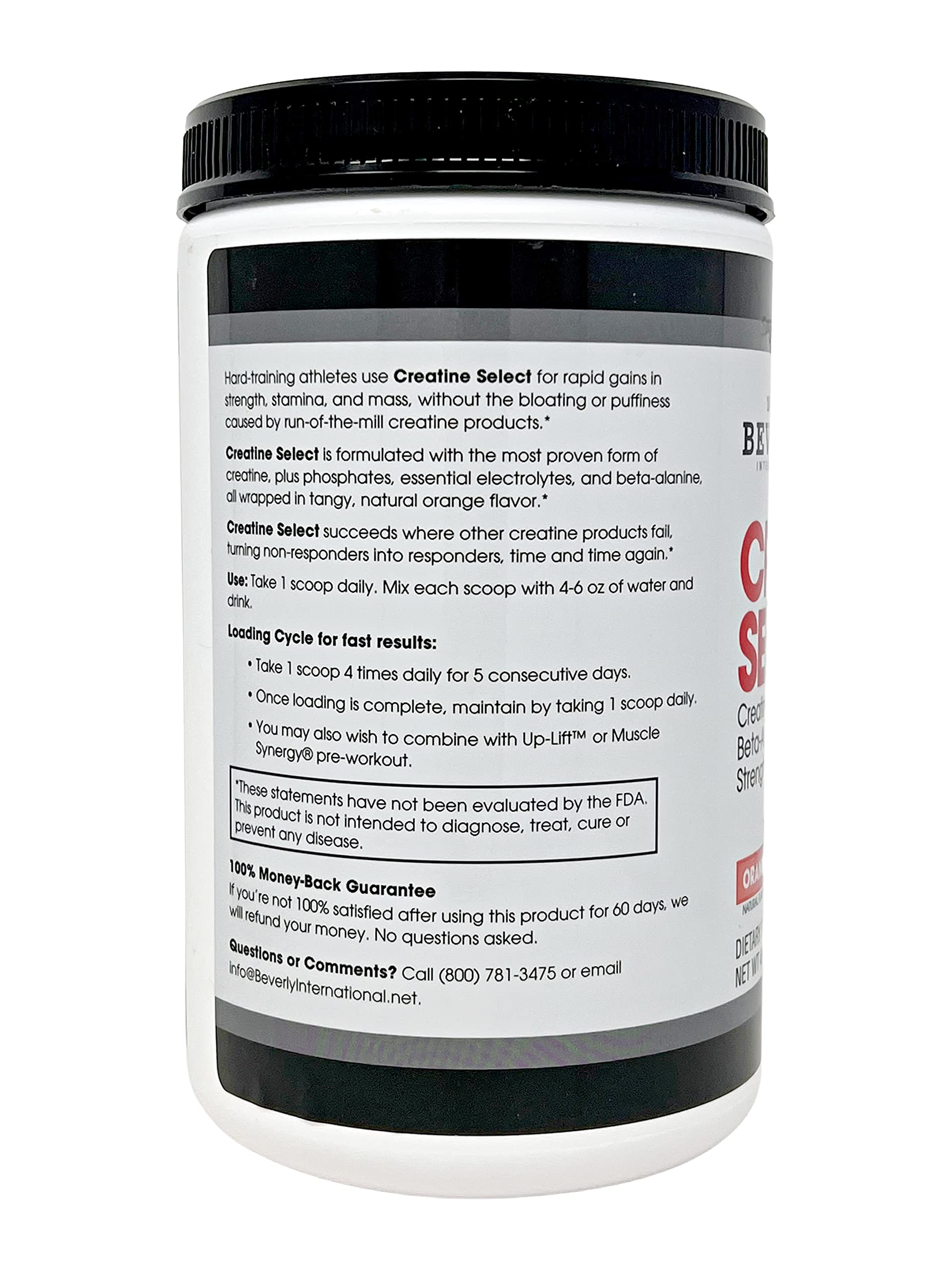 Beverly International Creatine Select with Phosphates — 40 Servings | Sugar-Free, Tang-Style Orange Flavor