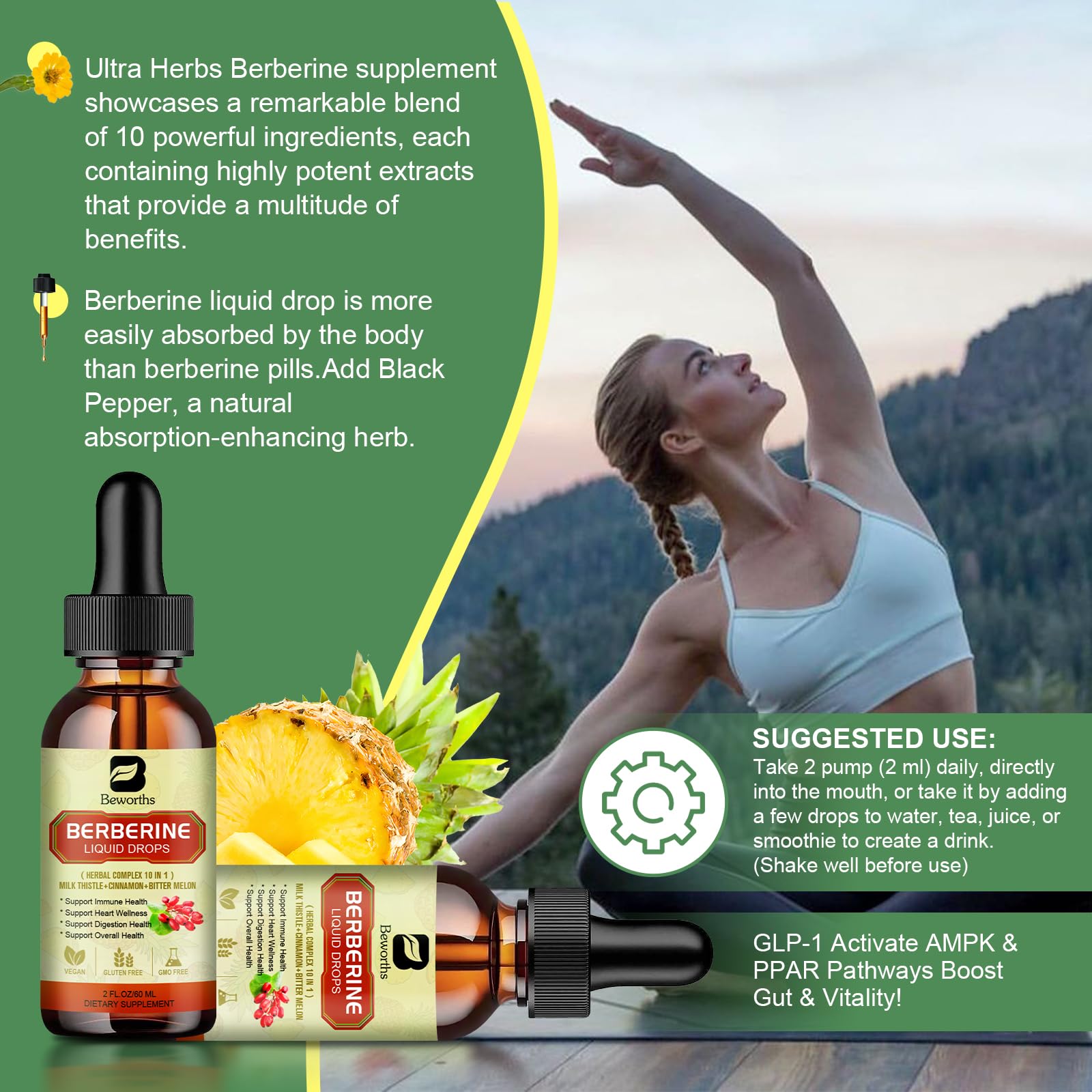 Berberine Liquid Drops with Ceylon Cinnamon – Digestive & Immune Support