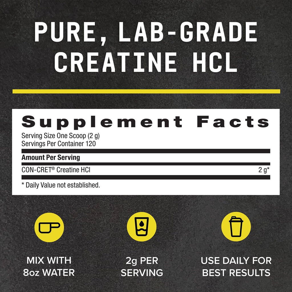 BEYOND RAW Creatine HCl Powder – Lab-Grade, Ultra-Concentrated for Strength & Performance | 120 Servings