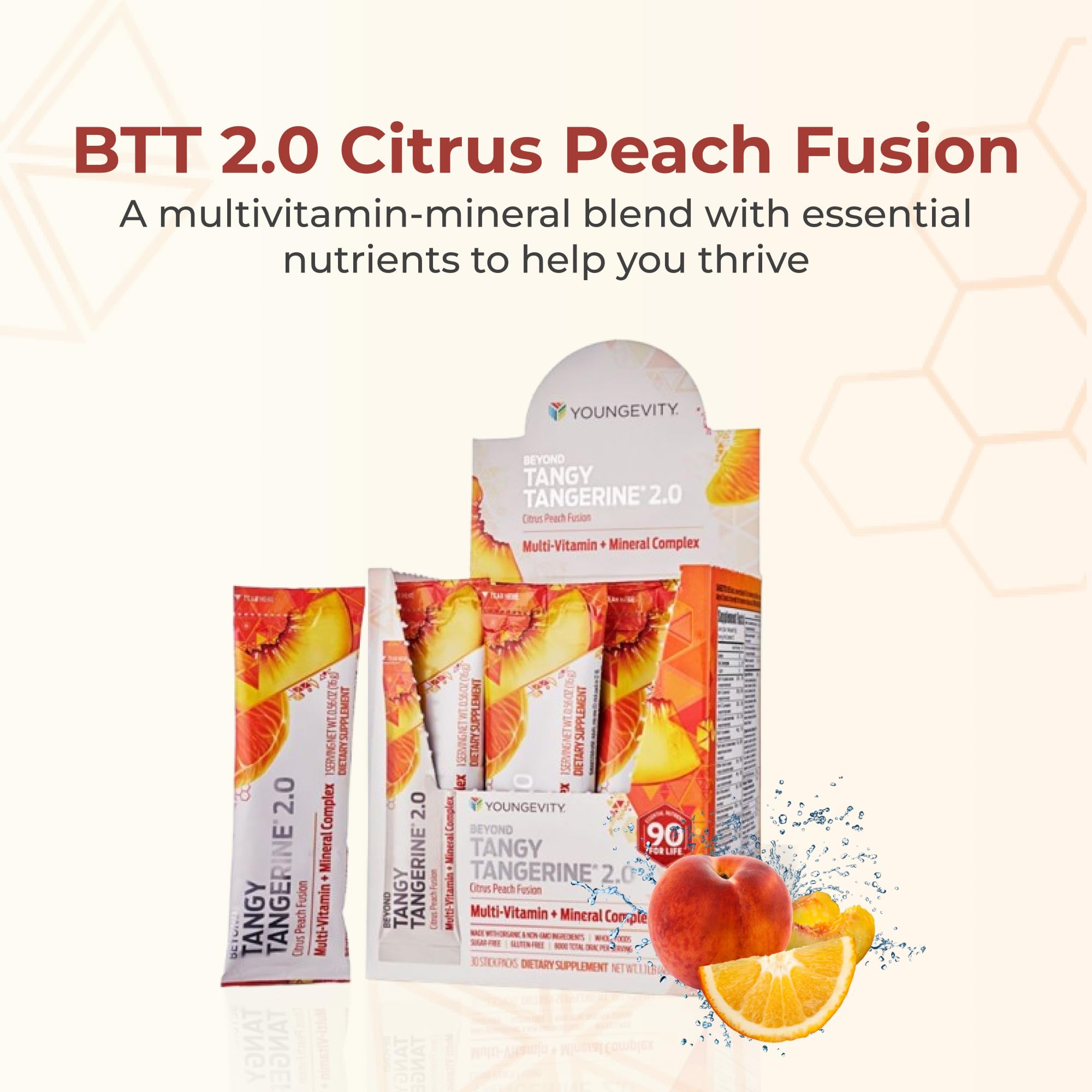Beyond Tangy Tangerine 2.0 Citrus Peach Infusion Packets - 30 Count