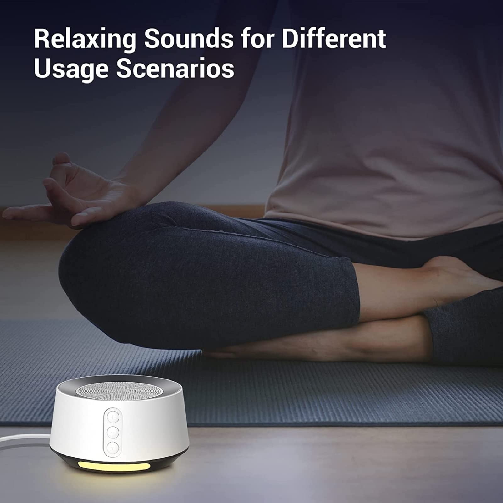 BGOVERSS White Noise Sound Machine — 20 Sounds, 10 Night Light Colors, 5 Timers