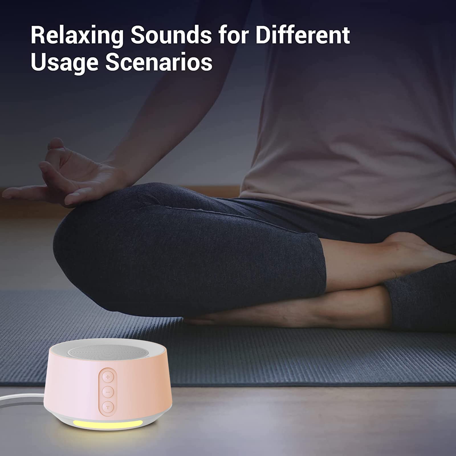 BGOVERSS White Noise Sound Machine with 20 Sounds, 10 Night Light Colors, 5 Timers & Memory – Pink
