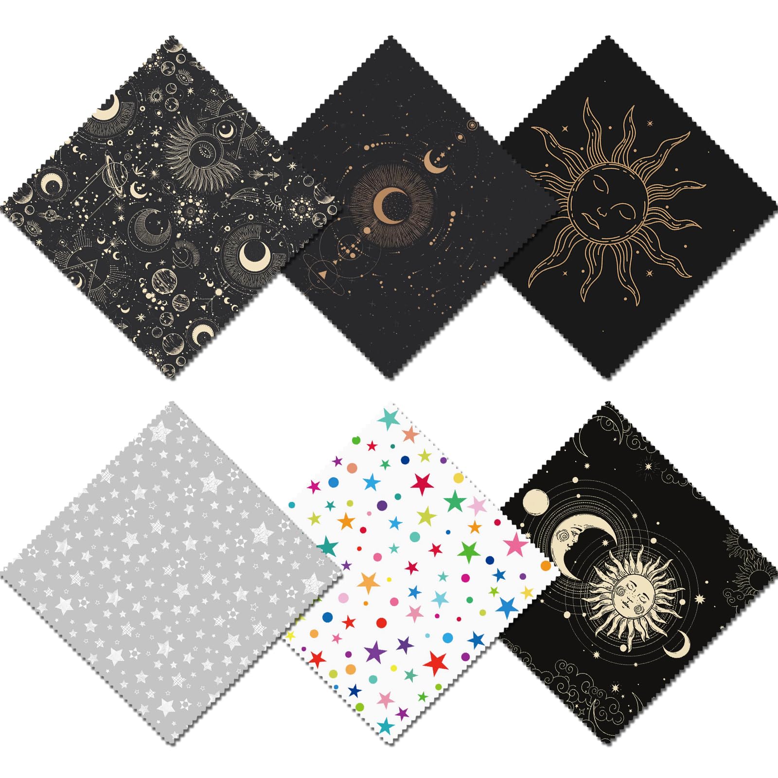 BHAHB 6 PCS Glasses Cleaning Cloths | Microfiber Eyewear & Lens Cleaning Cloths (6.3x6.3) - Multi-Pattern