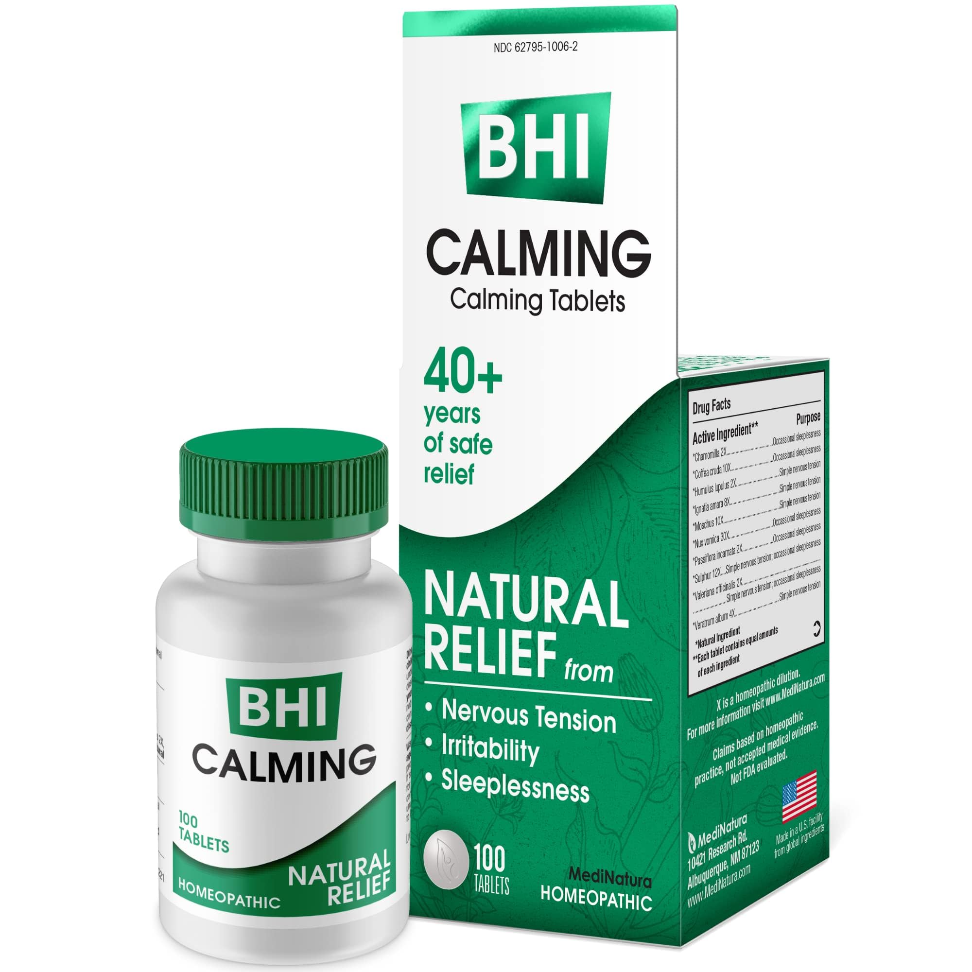 BHI Calming Stress Relief Blend – 100 Tablets with Passionflower, Chamomile & Valerian Root