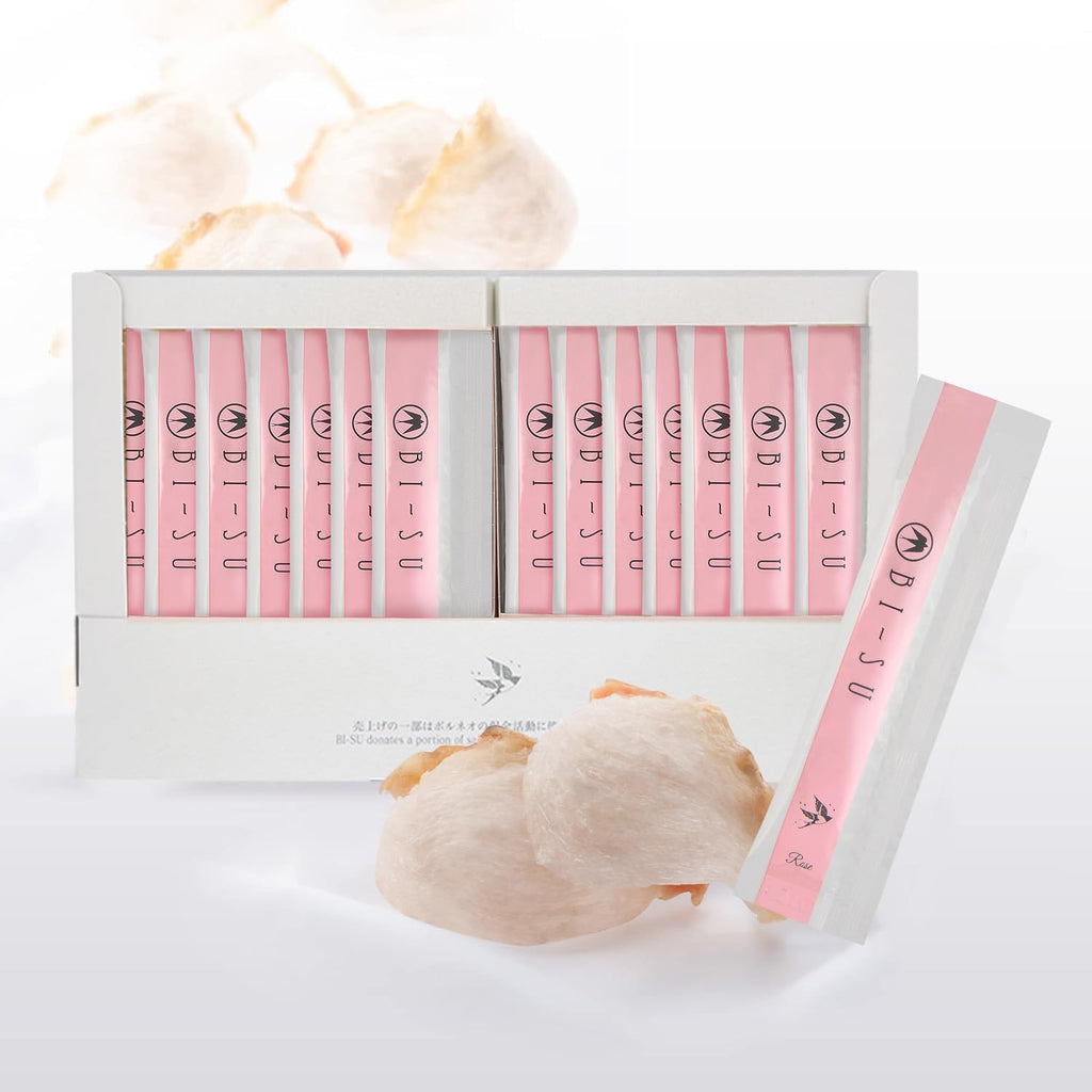 BI-SU Extract Jelly Sticks – Rose Swiftlet Nest, Collagen & Vitamin C, 30 PCS