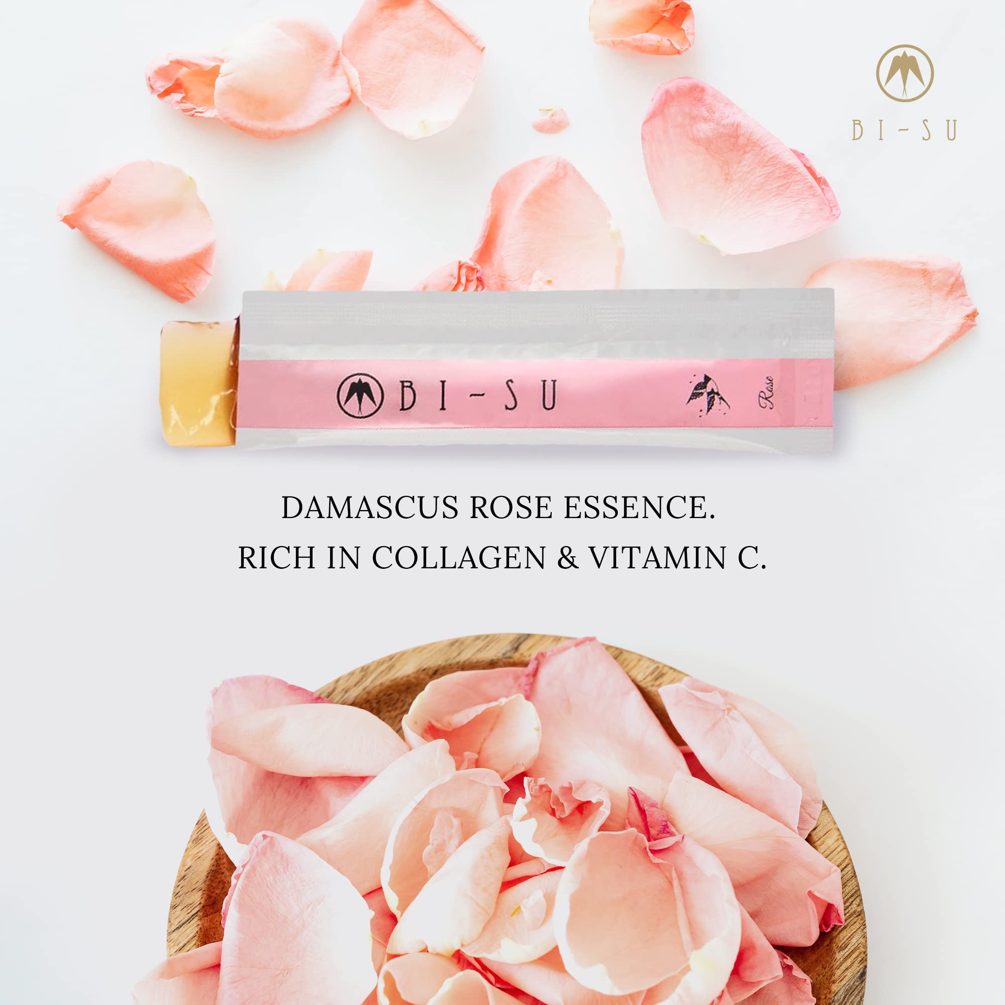 BI-SU Extract Jelly Sticks – Rose Swiftlet Nest, Collagen & Vitamin C, 30 PCS