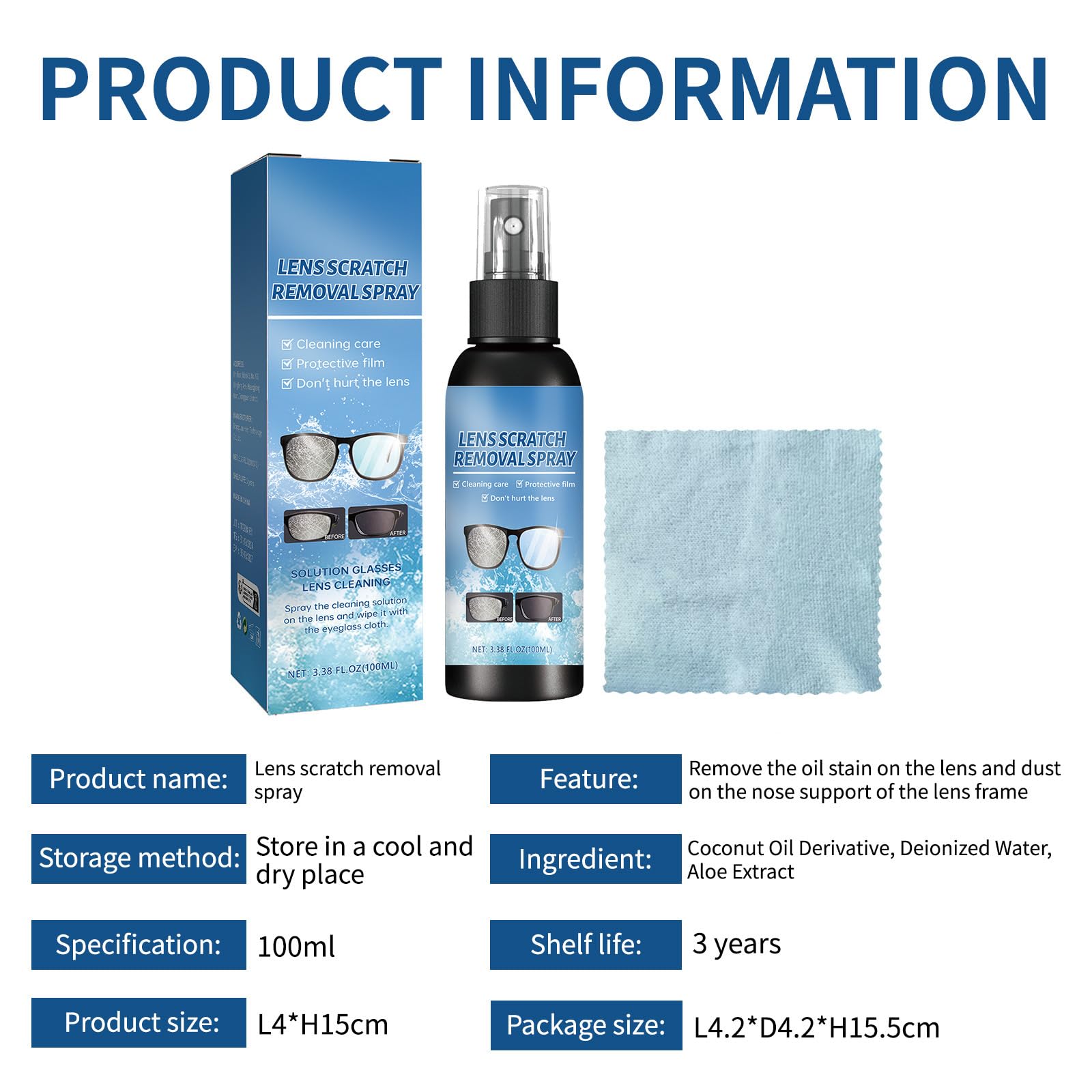 Biaoyun Lens Scratch Removal Spray 2 PCS – Glasses & Screen Repair Kit
