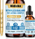 Biduka 10,000mcg Vitamin B12 Sublingual Drops – D3, B9, Calcium for Energy & Immunity