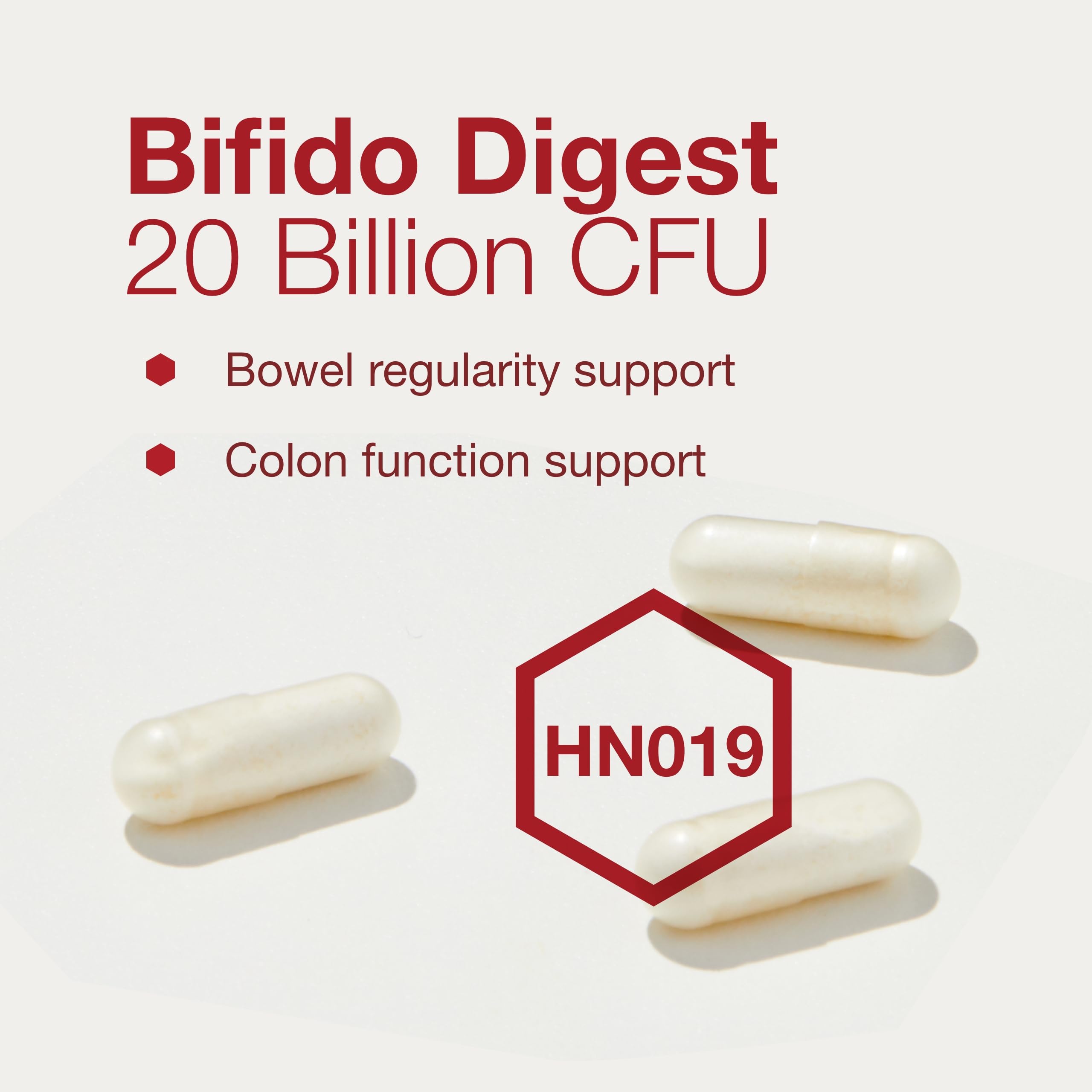 PROTOCOL FOR LIFE BALANCE Bifido Digest - 20 Billion CFU per Serving - GI Support - Dairy Free, Egg Free & Non-GMO - 60 Veg Capsules