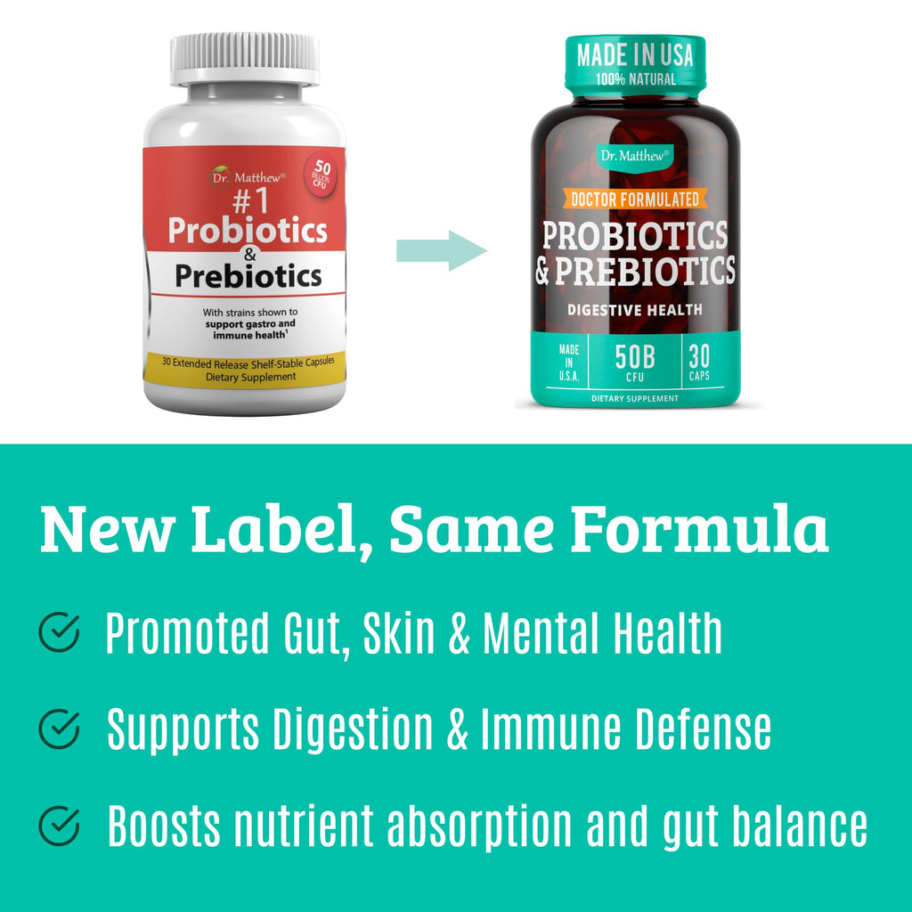 Prebiotics & Probiotics for Digestive Health | 15 Strains, 50B CFU