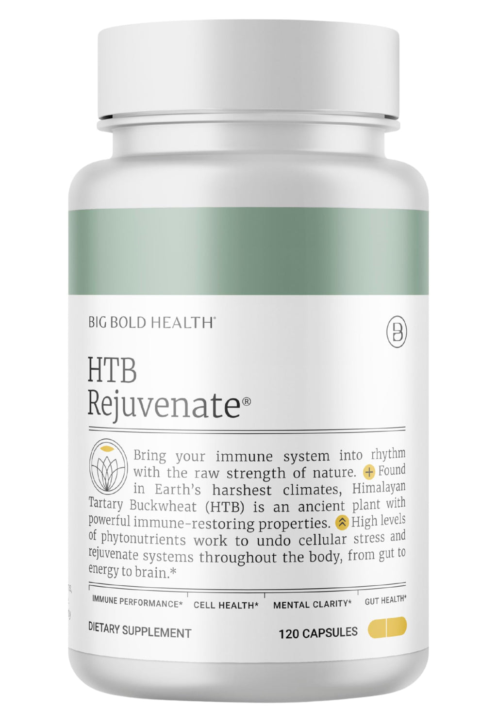 BIG BOLD HEALTH HTB Immune Rejuvenate – Polyphenol Immune Support with Himalayan Tartary Buckwheat, 120 Vegetarian Capsules