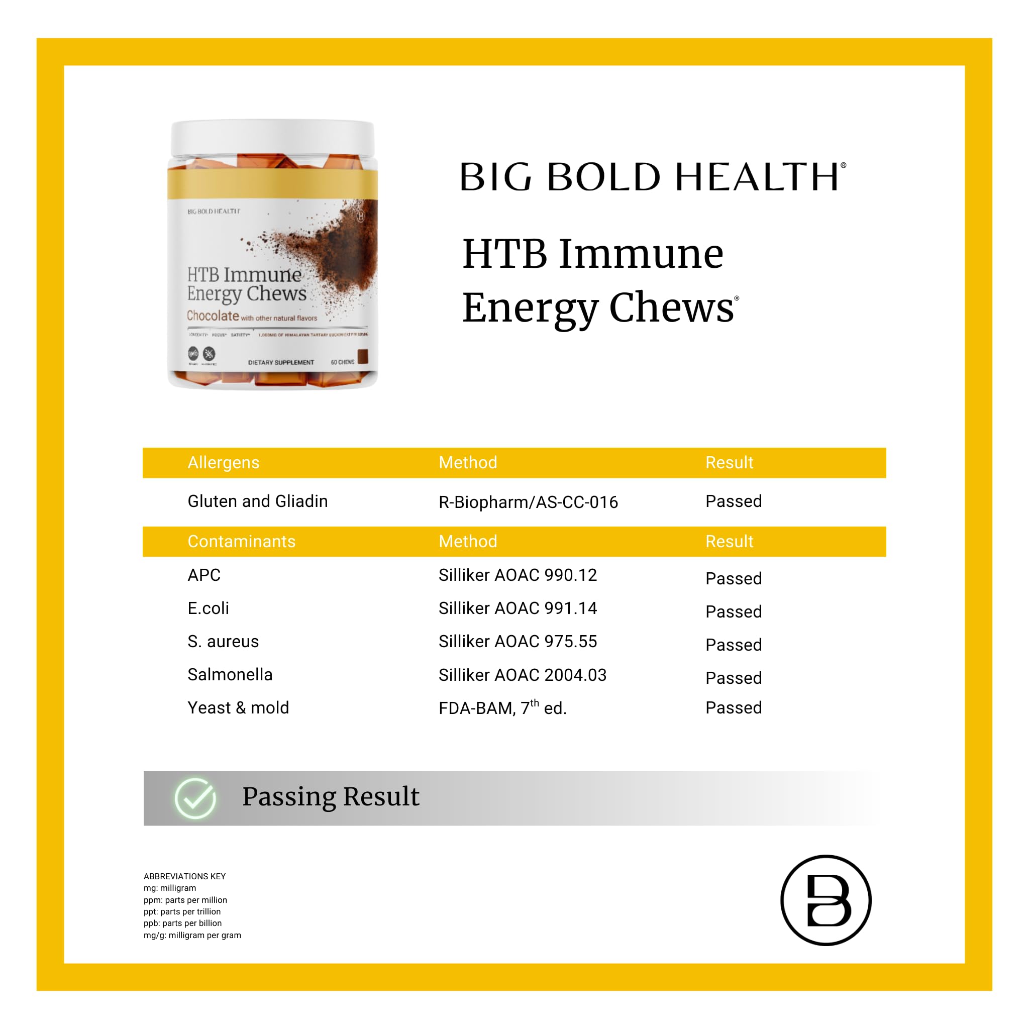 BIG BOLD HEALTH HTB Immune Energy Chews – Organic Tartary Buckwheat, Chocolate Flavor, Zinc & Vitamins (60 Chews)
