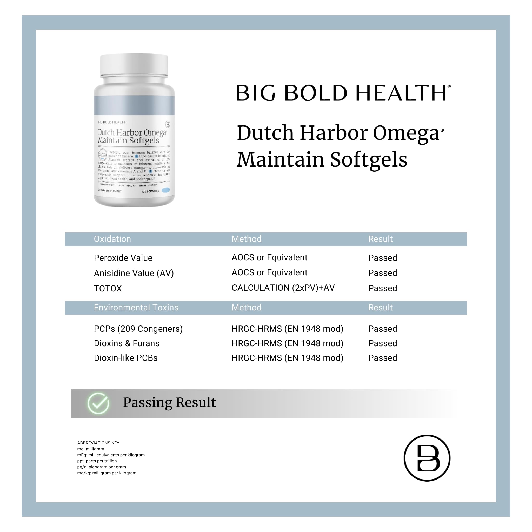 Big Bold Health Dutch Harbor Omega Maintain Softgels | Premium Alaskan Cod Liver Oil (120 Count) | MSC Certified