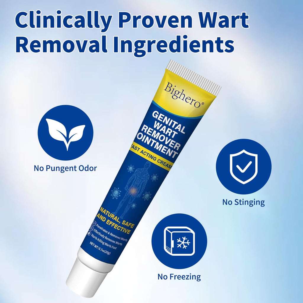 Bighero 2-Pack Wart Fast Acting Gel – Genital Warts, Plantar Warts, Common Warts & Corn