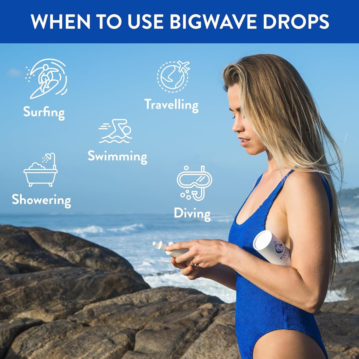 BigWave Drops - Fast-Acting Ear Drops for Athletes | Ear Discomfort, Swimmer's Ear & Wax Removal