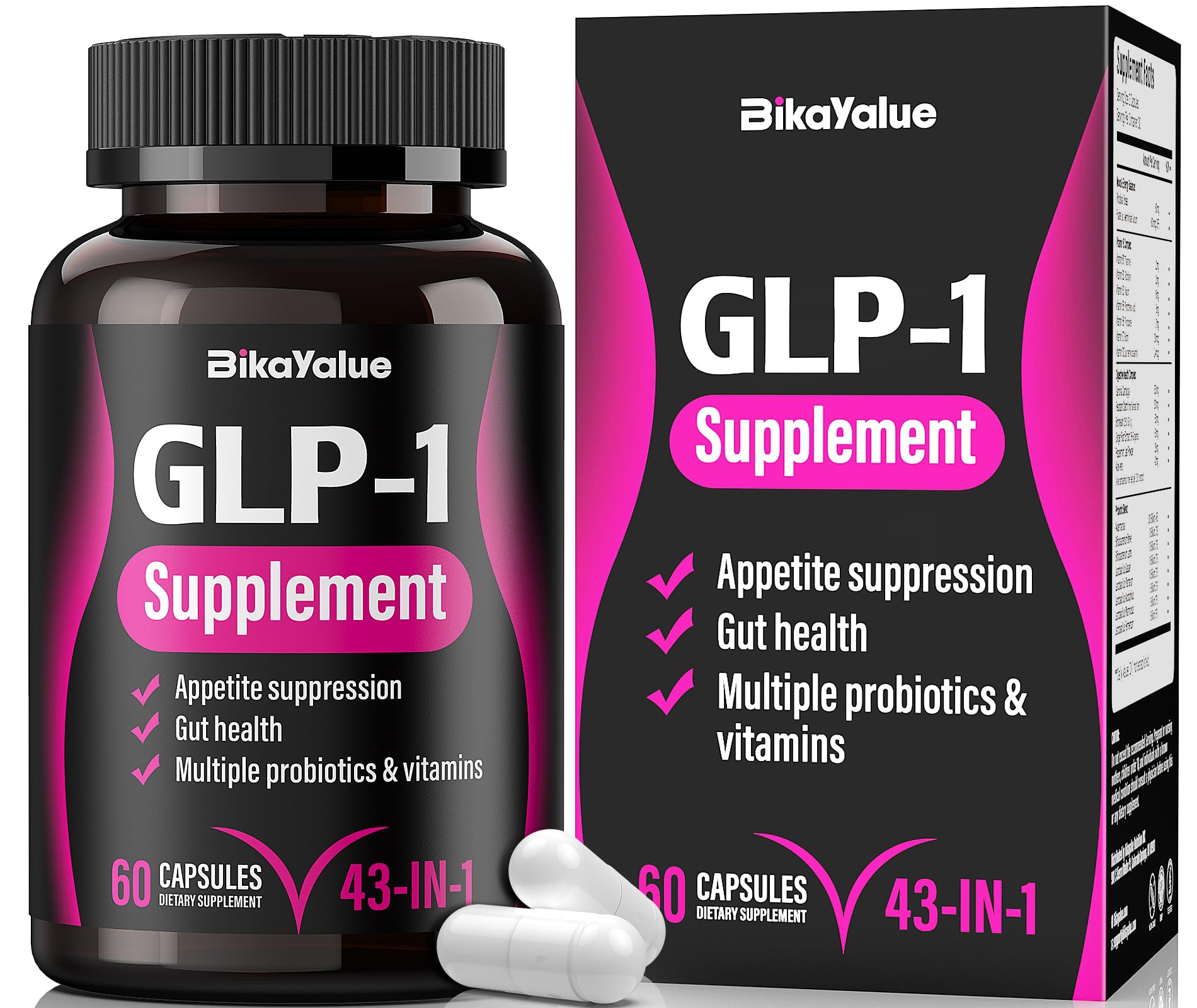 BIKAYALUE GLP-1 Alternative with Akkermansia Probiotics – Metabolism & Gut Health, 60 Caps