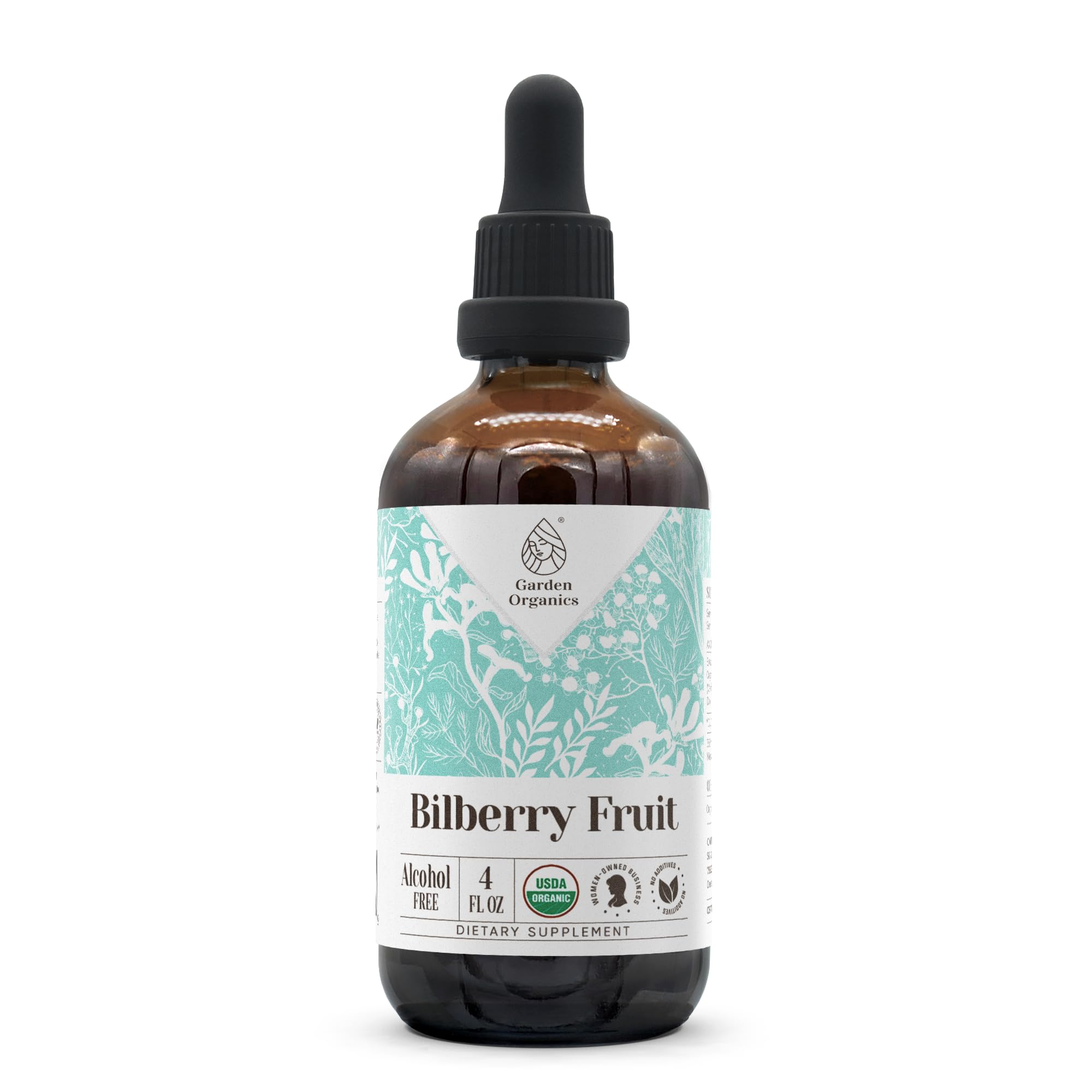 Bilberry Fruit USDA Organic Alcohol-Free Extract | High-Potency Tincture 4 oz
