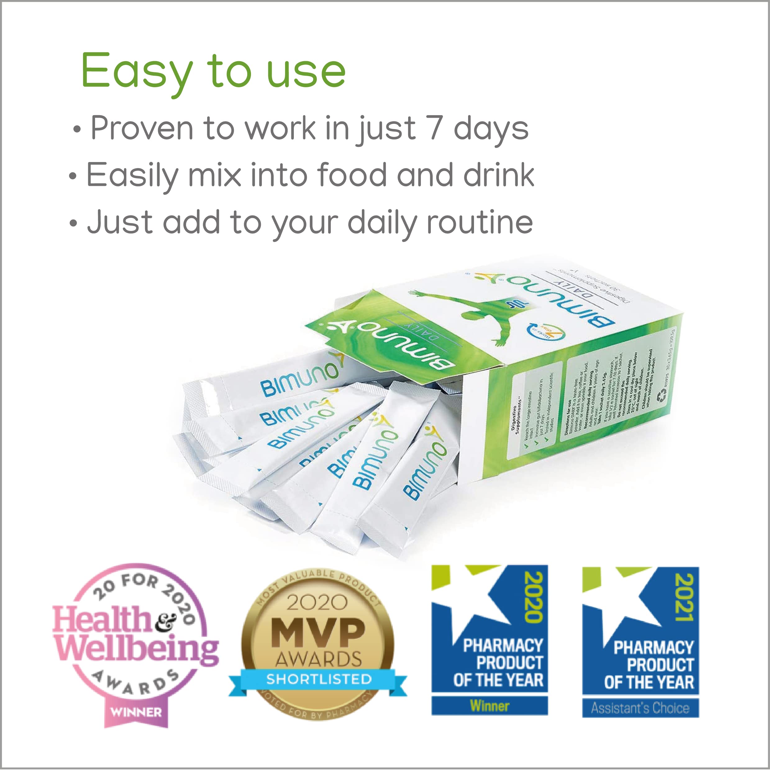 BIMUNO Immunity Food Supplement – Prebiotic Multivitamin for All Ages | Vitamin D3, C & Zinc | Gluten Free, Vegetarian, Halal, Kosher