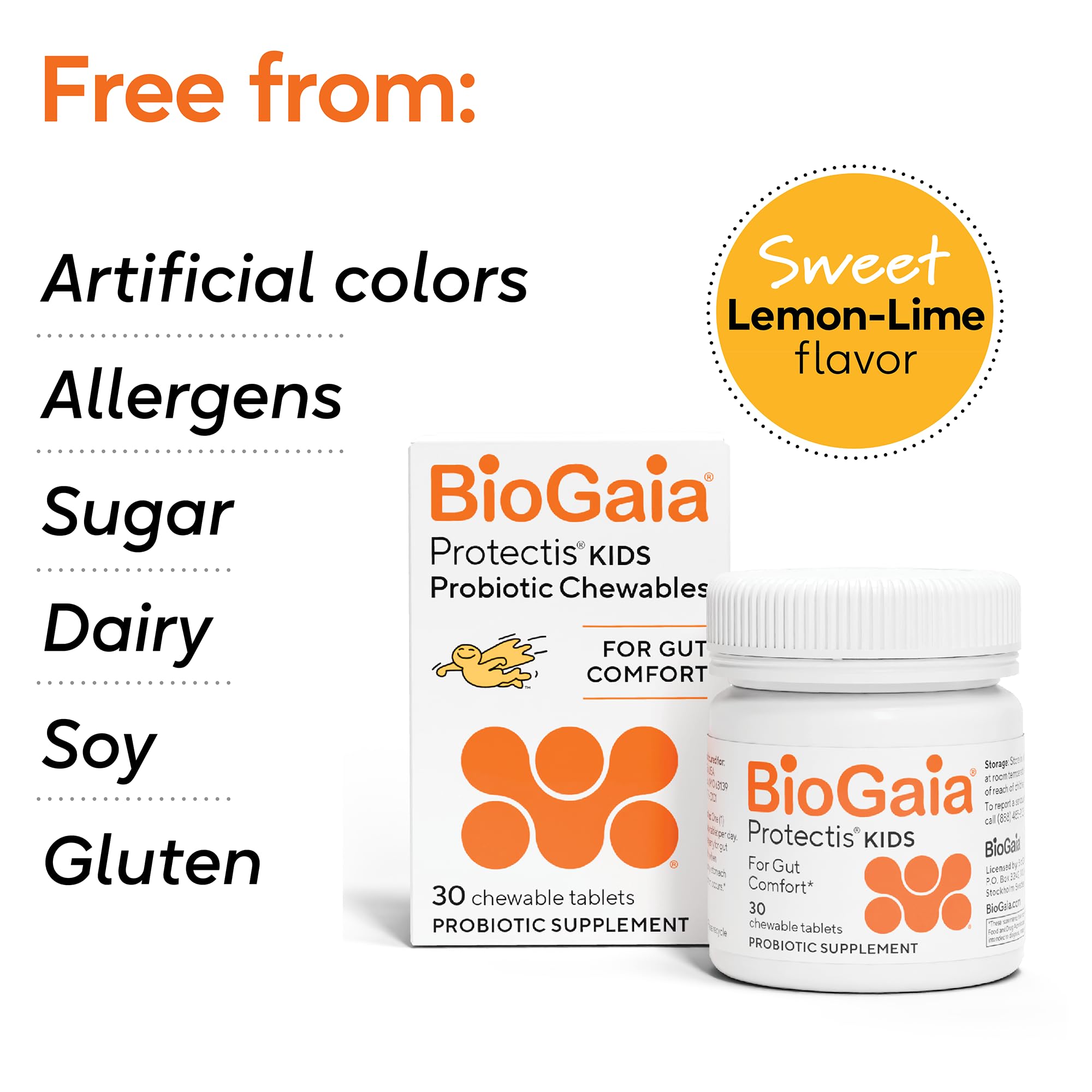 BioGaia Protectis Chewable Tablets for Toddlers to Teens – Digestive Comfort, 2 Pack (30 Tablets)