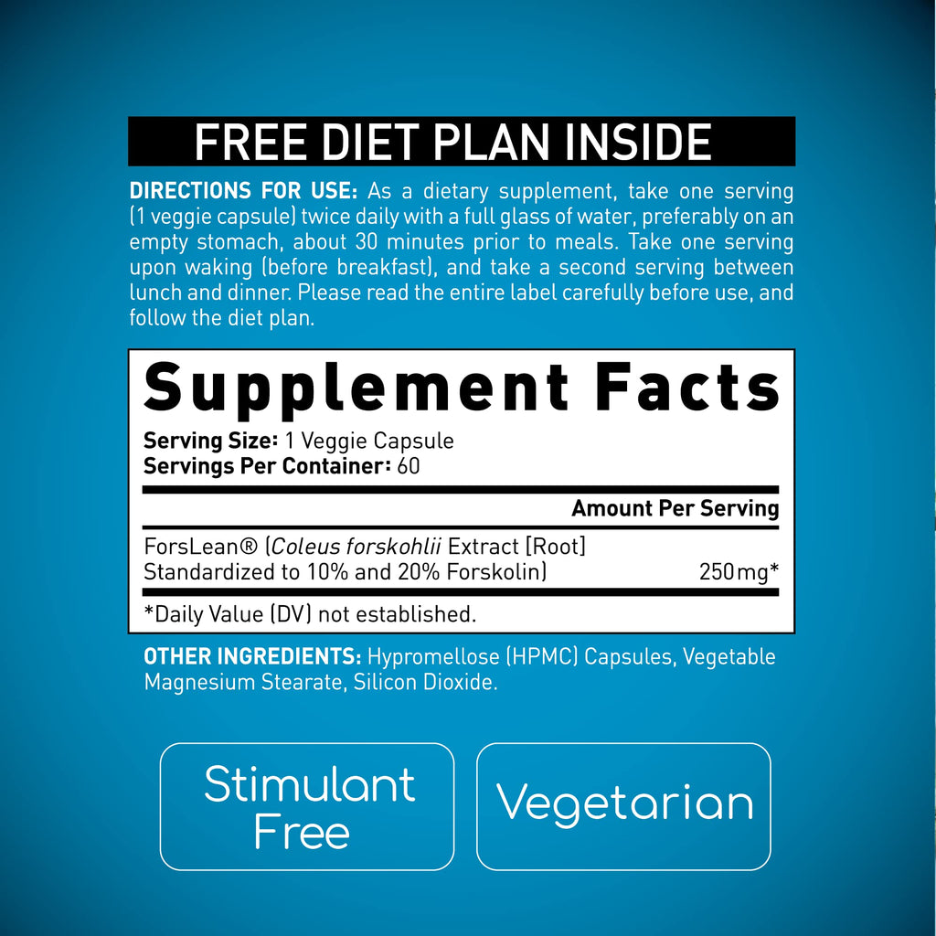 BioGenetic Laboratories Forskolin Lean & Tone – 60 Vegetarian Capsules | Fat Burner & Lean Muscle Support