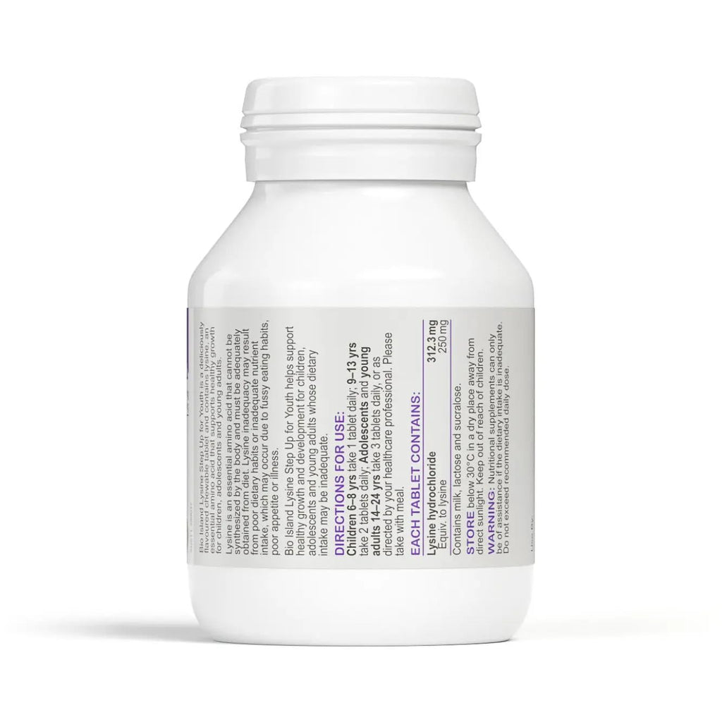 Bio Island Lysine Step Up for Youth – 60 Chewable Tablets (Blackcurrant)