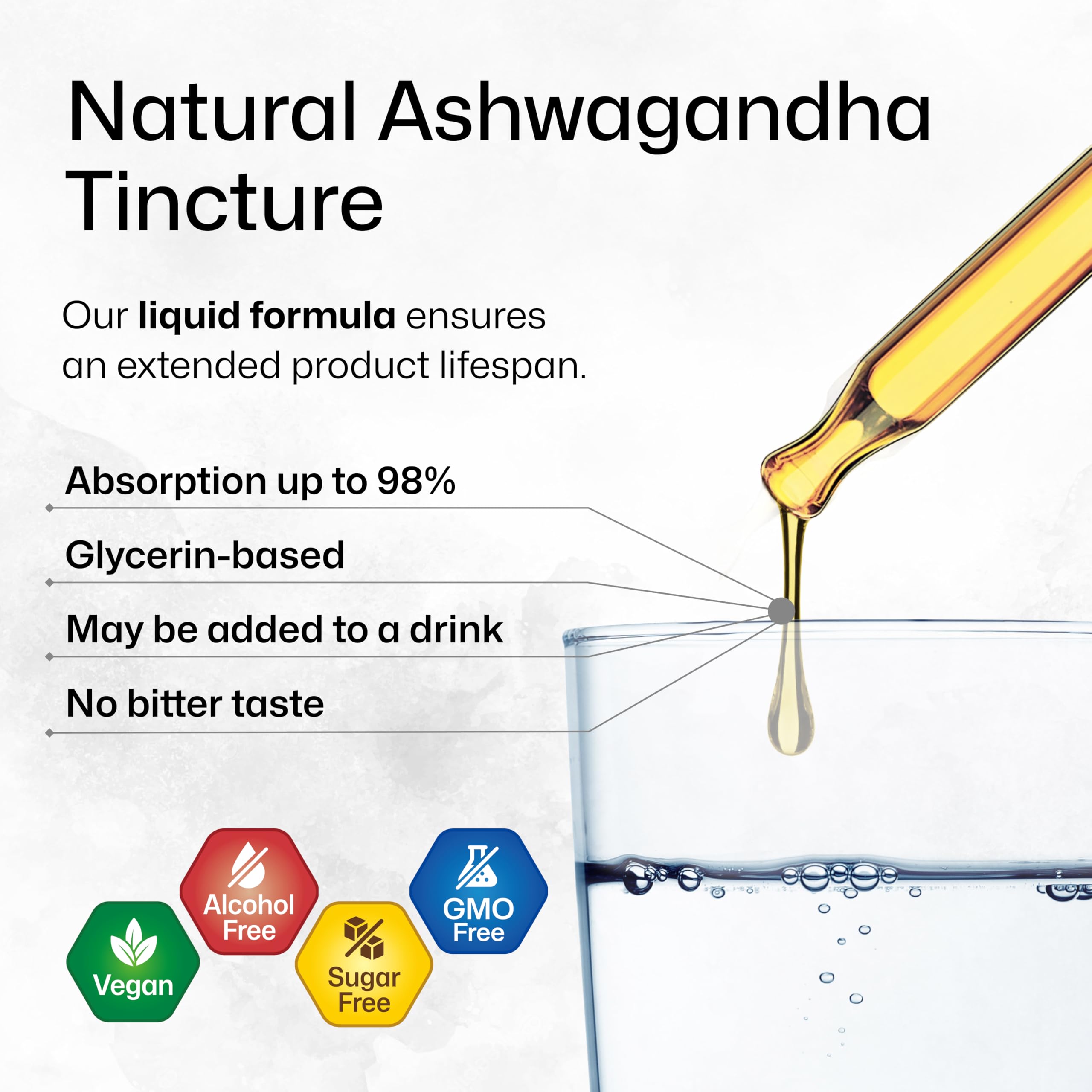 BIO KRAUTER Ashwagandha Drops – Pure Vegan Liquid 685 mg, 56-Day Supply