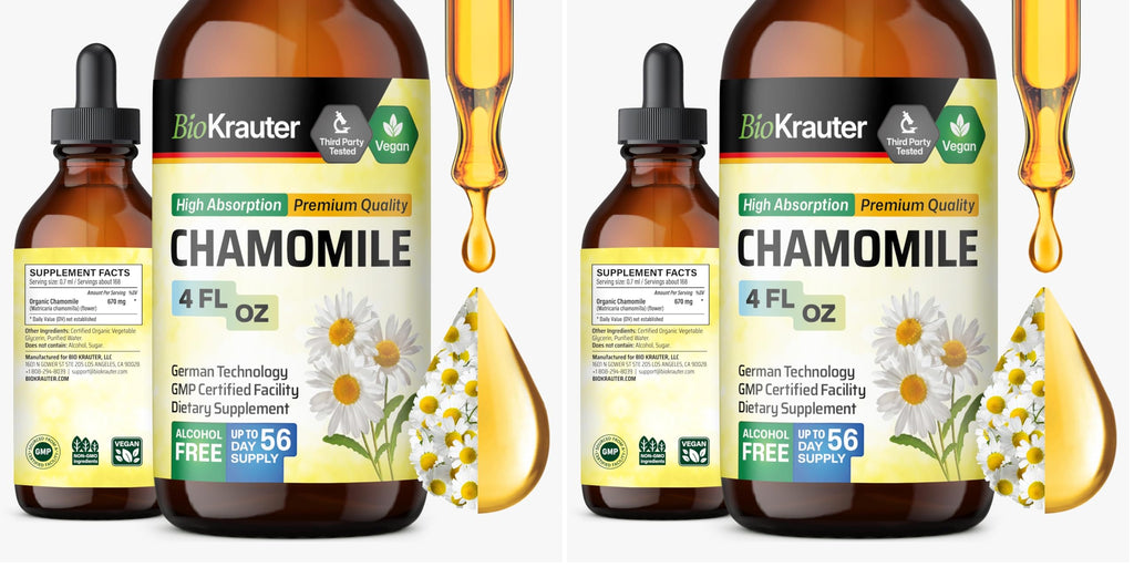 BIO KRAUTER Chamomile Tincture – Relaxation Support | Vegan, Alcohol-Free, Sugar-Free (Pack of 2)