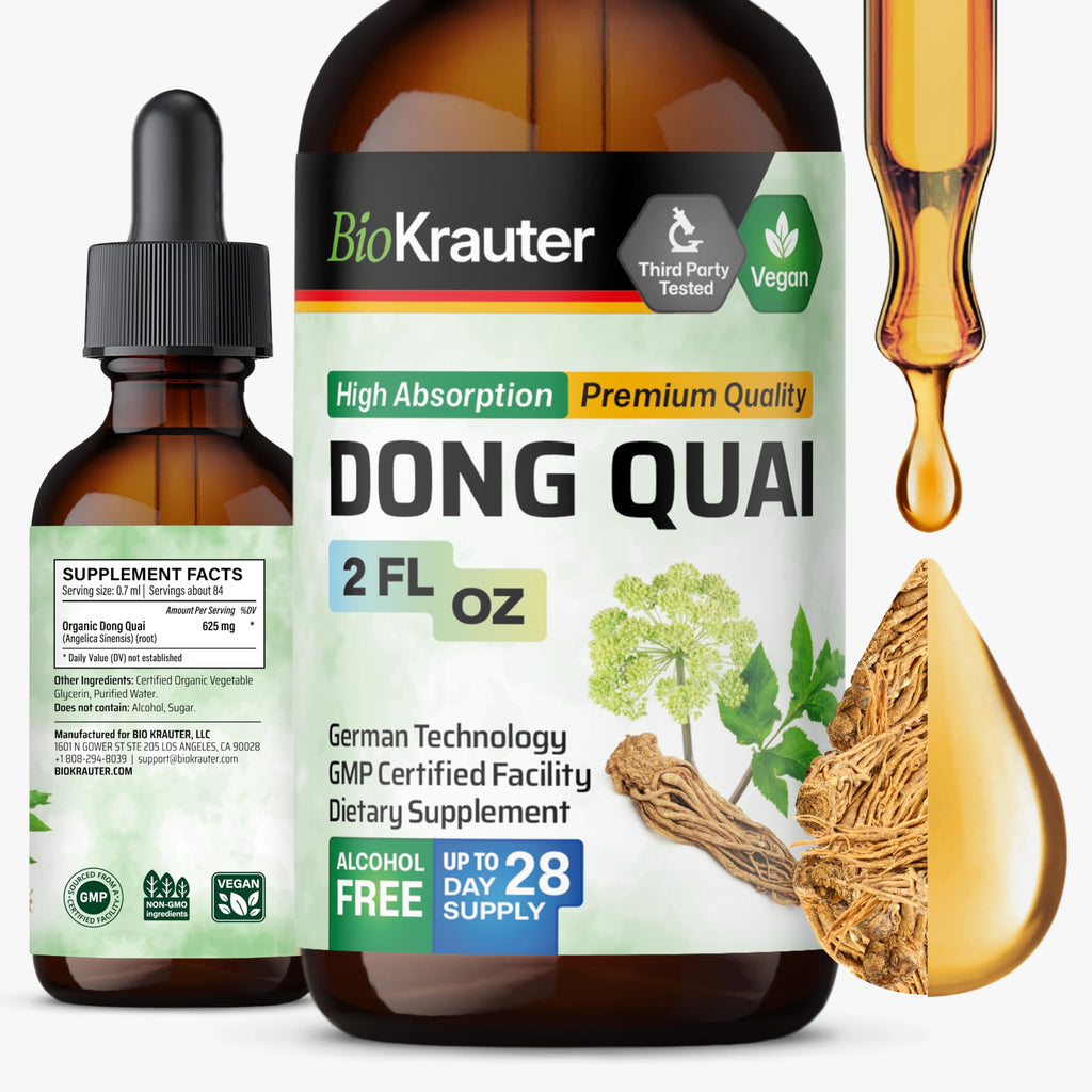 BIO KRAUTER Dong Quai Drops for Menopause Support – 2 oz, Vegan Angelica Root Tincture